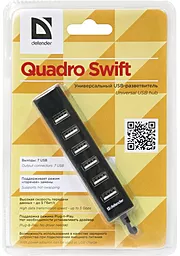 USB хаб Defender Quadro Swift 7xUSB 2.0 Black (83203) - миниатюра 4