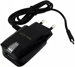 Мережевий зарядний пристрій Walker WH-12 1a USB-A car charger + micro USB cable black