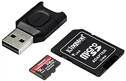 Карта памяти Kingston microSDXC 256GB Canvas React Plus Class 10 UHS-II U3 V90 A1 + SD-адаптер (MLPMR2/256GB) - миниатюра 2