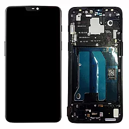 Дисплей OnePlus 6 (A6000, A6003) з тачскріном і рамкою, (TFT), Mirror Black