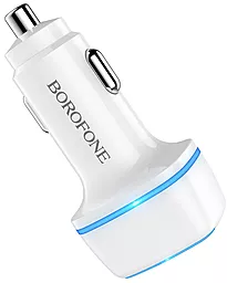 Автомобільний зарядний пристрій Borofone BZ14 Max 2USB/2.4A White