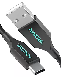 Кабель iRONN USB-A - Type-C 18w 3a 1.8м cable Black (X002VZJDW9) - фото Кабель iRONN USB-A - Type-C 18w 3a 1.8м cable Black (X002VZJDW9)