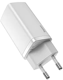 Сетевое зарядное устройство с быстрой зарядкой Baseus GaN2 Lite Quick Charger 2xUSB Type-C 65W White (CCGAN2L-E02) - миниатюра 3