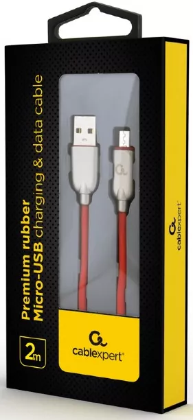 Кабель Cablexpert USB-A - micro USB 10.5w 2м cable Red (CC-USB2R-AMmBM-2M-R) - фото 2