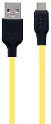 Кабель Hoco X21 Plus Silicone USB-A - Type-C 15w 3a 1м cable Black/Yellow - фото Кабель Hoco X21 Plus Silicone USB-A - Type-C 15w 3a 1м cable Black/Yellow