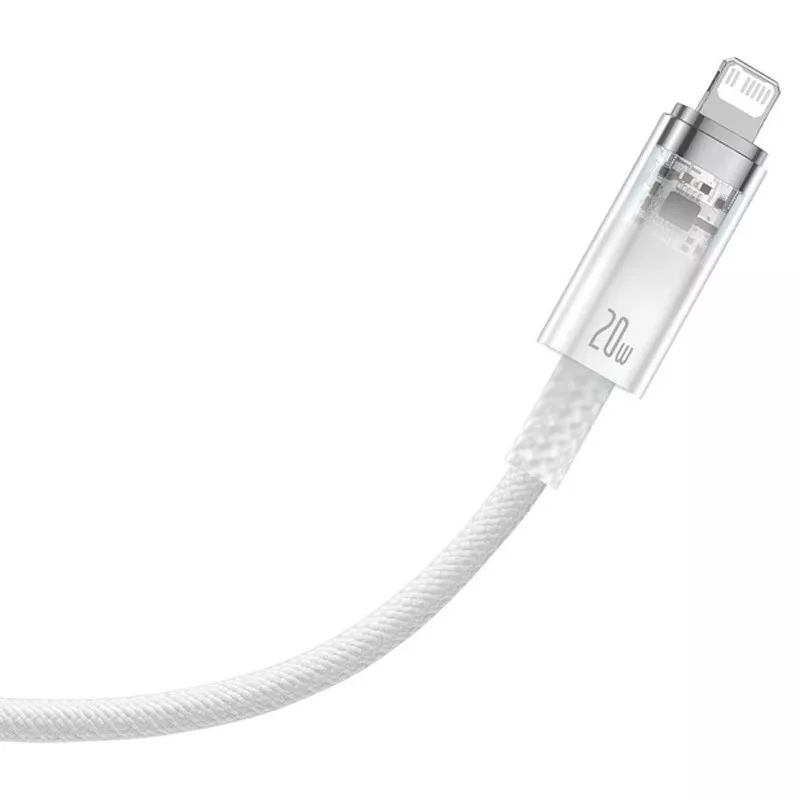 Кабель Baseus Explorer USB Type-C - Lightning 20w 3a 1м PD сable White (CATS01020)  - фото 2