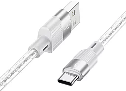 Кабель Hoco Crystal Junction USB-A - Type-C 15w 3a 1м cable Gray - мініатюра 2 Кабель Hoco Crystal Junction USB-A - Type-C 15w 3a 1м cable Gray - мініатюра 2