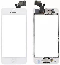 Сенсор (тачскрин) Apple iPhone 5S, iPhone SE с рамкой, White - фото Сенсор (тачскрин) Apple iPhone 5S, iPhone SE с рамкой, White