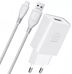Сетевое зарядное устройство WUW T28 2.1a home charger + USB-C cable white - фото Сетевое зарядное устройство WUW T28 2.1a home charger + USB-C cable white