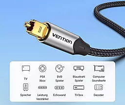 Оптический аудио кабель Vention Toslink M/M cable 3 м gray (BAVHI) - миниатюра 7