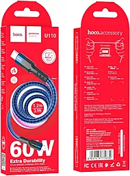 Кабель Hoco U110 USB Type-C - Type-C 60w 3a 1.2м PD cable Blue - мініатюра 6 Кабель Hoco U110 USB Type-C - Type-C 60w 3a 1.2м PD cable Blue - мініатюра 6