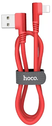 Кабель Hoco U83 Puissant Silicone USB-A - Lightning 12w 2.4a 1.2м cable Red - фото 1