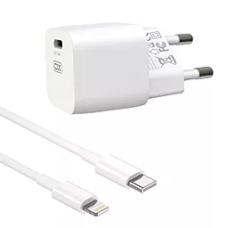 Сетевое зарядное устройство XO CE01 PD 20W + USB-C to Lightning Cable White
