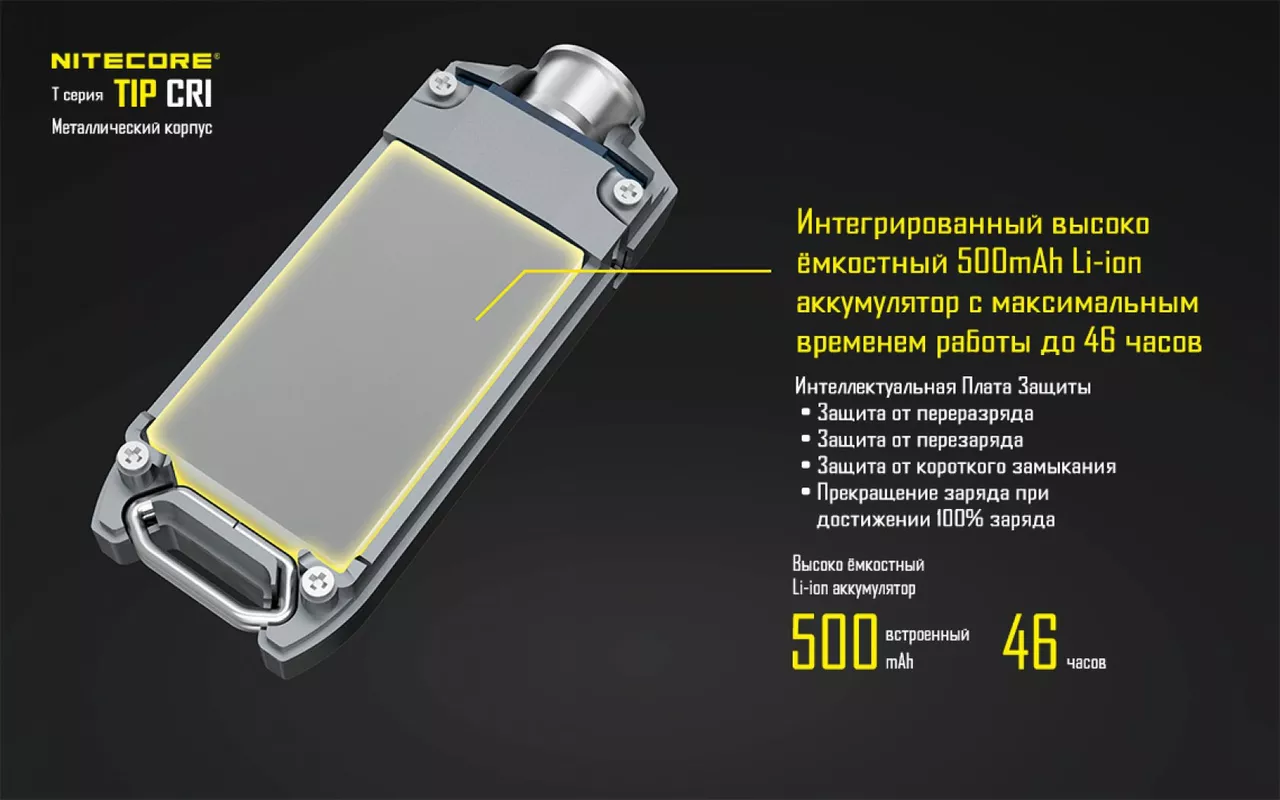 Фонарик Nitecore TIP (Cree XP-G2) Стальной - фото 8