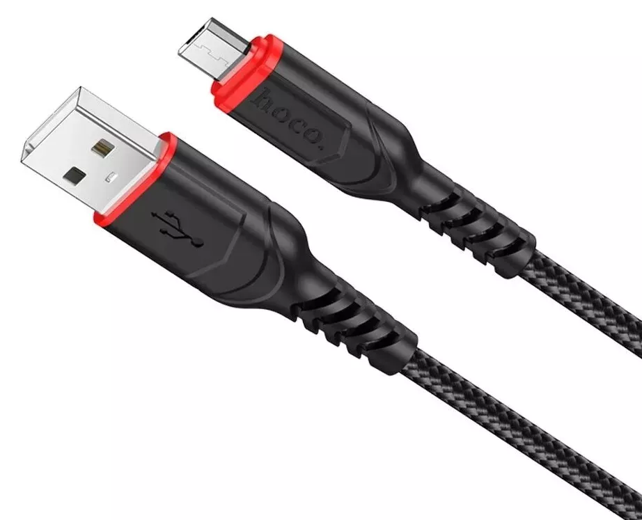 Кабель Hoco X59 USB-A - micro USB 12w 2.4a 2м cable Black - фото 3