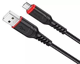 Кабель Hoco X59 USB-A - micro USB 12w 2.4a 2м cable Black - мініатюра 3