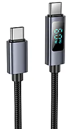 Кабель Hoco X112 Favor з дисплеєм USB Type-C - Type-C 60w 3a 1м PD cable Black - фото Кабель Hoco X112 Favor з дисплеєм USB Type-C - Type-C 60w 3a 1м PD cable Black
