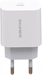 Сетевое зарядное устройство с быстрой зарядкой Borofone BA38A Speedy 18w PD USB-C home charger white - фото Сетевое зарядное устройство с быстрой зарядкой Borofone BA38A Speedy 18w PD USB-C home charger white