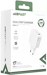 Сетевое зарядное устройство AceFast A5 32w PD USB-C/USB-A ports charger white - миниатюра 3