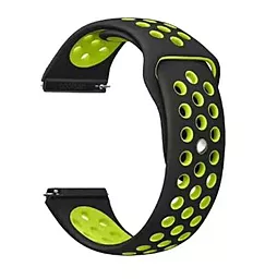 Змінний ремінець для розумного годинника Nike Style для Xiaomi Amazfit Bip/Bip Lite/Bip S Lite/GTR 42mm/GTS/TicWatch S2/TicWatch E (705706) Black Yellow