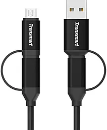 USB Кабель Tronsmart 4-in-1 to USB-C+A - Type-C/micro USB Cable black (C4N1)