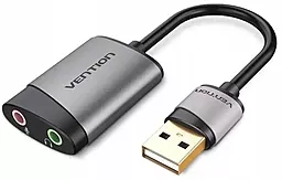 Внешняя звуковая карта Vention USB - 2x3.5mm 0.15м серый (CDKHB)