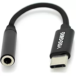 Аудио-переходник Veggieg TC-201 M-F USB Type-C -> AUX 3.5 mm black - фото Аудио-переходник Veggieg TC-201 M-F USB Type-C -> AUX 3.5 mm black