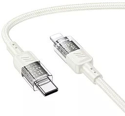 USB PD Кабель Hoco U129 Spirit transparent charging 27w 3a 1.2m USB Type-C - Lightning cable beige - мініатюра 2