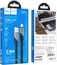Кабель Hoco U119 USB-A - Lightning 12w 2.4a 1.2м cable Black - мініатюра 5 Кабель Hoco U119 USB-A - Lightning 12w 2.4a 1.2м cable Black - мініатюра 5