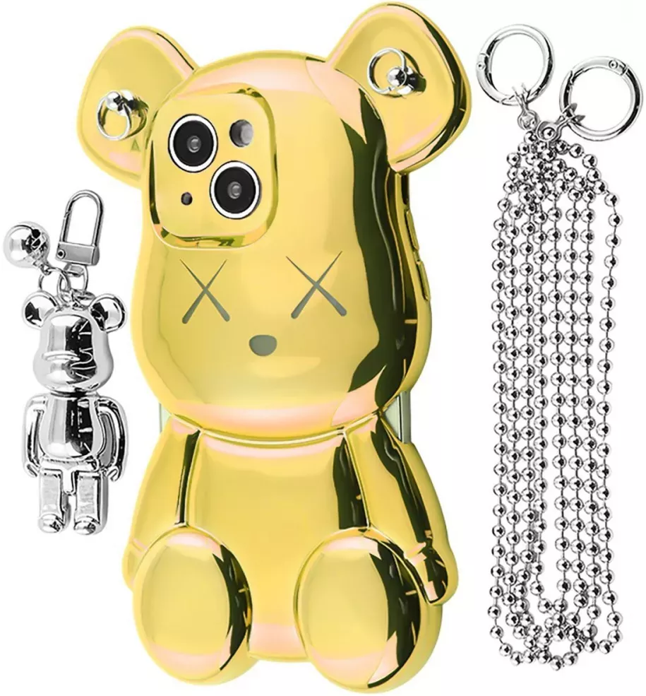 Чохол 1TOUCH Teddy Bear Case with Strap для Apple iPhone 13 Gold - фото 1
