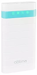 Повербанк Optima Promo Series OP-20 20000mAh White/Blue - фото Повербанк Optima Promo Series OP-20 20000mAh White/Blue