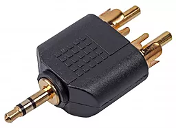Аудио переходник Cablexpert A-458 Aux mini Jack 3.5 mm - 2хRCA M/M чёрный