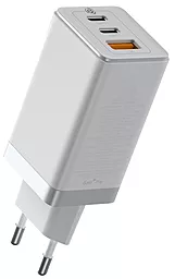 Сетевое зарядное устройство с быстрой зарядкой Baseus Pro 65w GaN2 PD 2xUSB-C/USB-A ports fast charger + USB-C to USB-C cable white (CCGaN2P-B02) - фото Сетевое зарядное устройство с быстрой зарядкой Baseus Pro 65w GaN2 PD 2xUSB-C/USB-A ports fast charger + USB-C to USB-C cable white (CCGaN2P-B02)