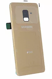 Задняя крышка корпуса Samsung Galaxy A8 2018 A530F со стеклом камеры Original Gold - миниатюра 2