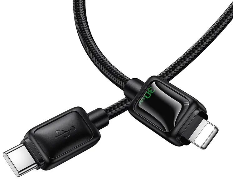 Кабель Hoco U146 USB Type-C - Lightning 30w 3a 1.2м cable Black - фото 5