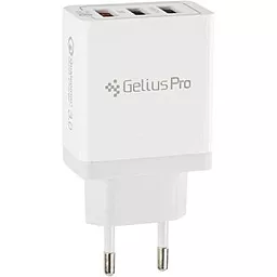 Сетевое зарядное устройство с быстрой зарядкой Gelius GP-HC04 Pro Dominion 18w QC3.0 3xUSB-A ports charger white - фото Сетевое зарядное устройство с быстрой зарядкой Gelius GP-HC04 Pro Dominion 18w QC3.0 3xUSB-A ports charger white