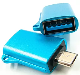 OTG-переходник Dengos ADP-020 USB to MicroUSB Blue - фото OTG-переходник Dengos ADP-020 USB to MicroUSB Blue