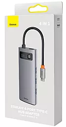 Мультипортовый USB Type-C хаб Baseus Gleam Series 4-in-1 gray (WKWG070013) - миниатюра 6