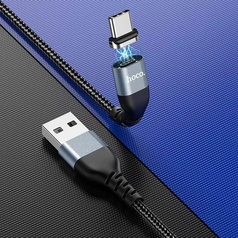 Кабель Hoco U96 Traveller Magnetic Charging Data USB-A - Type-C 15w 3a 1м cable Black - фото 8