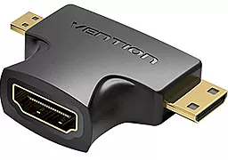 Видео переходник (адаптер) Vention HDMI - Mini-HDMI 4k 30hz/micro-HDMI 1080p 60Hz black (AGFBO)