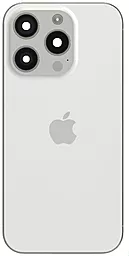 Задняя крышка корпуса Apple iPhone 15 Pro с корпусной рамкой и беспроводной зарядкой (без шлейфа), Original White Titanium - фото Задняя крышка корпуса Apple iPhone 15 Pro с корпусной рамкой и беспроводной зарядкой (без шлейфа), Original White Titanium