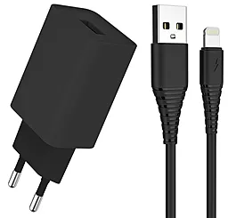 Сетевое зарядное устройство ColorWay 2a home charger + Lightning cable black (CW-CHS012CL-BK) - фото Сетевое зарядное устройство ColorWay 2a home charger + Lightning cable black (CW-CHS012CL-BK)