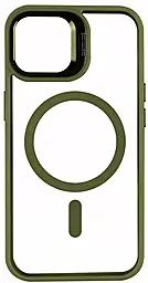 Чехол 1TOUCH Bracket Clear Camera Lens with MagSafe для Apple iPhone 14 Green - фото Чехол 1TOUCH Bracket Clear Camera Lens with MagSafe для Apple iPhone 14 Green