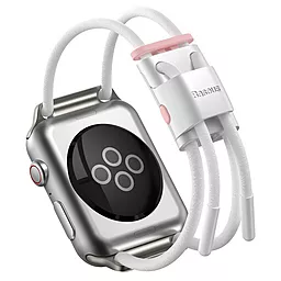 Ремінець для годинника Baseus Let's Go Cord Watch Strap For Apple Watch Series 3/4/5/6/SE/7 42mm/44mm/45mm/49mm White&Pink (LBAPWA4-B24)
