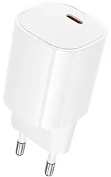 Сетевое зарядное устройство с быстрой зарядкой Borofone BA103A Pudding 20w PD USB-C port charger white - фото Сетевое зарядное устройство с быстрой зарядкой Borofone BA103A Pudding 20w PD USB-C port charger white
