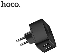 Сетевое зарядное устройство Hoco Mighty 2 USB Charger Black (C26A) - миниатюра 2
