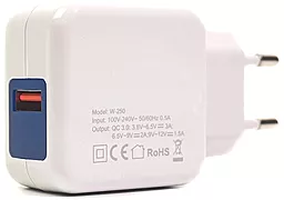 Мережевий зарядний пристрій з швидкою зарядкою PowerPlant W-250 15w QC3.0 home charger white (SC230013)
