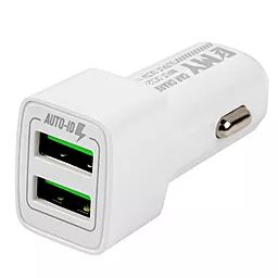 Автомобильное зарядное устройство EMY MY-20 2.4a 2xUSB-A ports car charger + Lightning cable white (MY-20-LW)