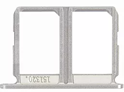 Держатель (лоток) Сим карты Samsung Galaxy S6 G920 Dual SIM White - миниатюра 2