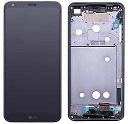 Дисплей LG G6 (H870, H871, H872, H873, AS993, LS993, LGM-G600L, LGM-G600K, LGM-G600S, LGUS997, US997, VS988) с тачскрином и рамкой, оригинал, Black